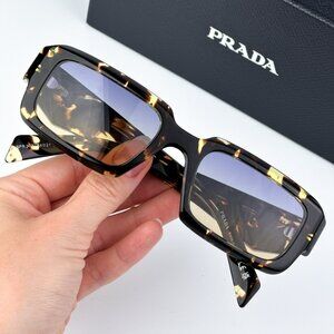 Prada PR27ZS 16O50E BRAND NEW Sunglasses Black Tortoise Gradient Yellow Unisex